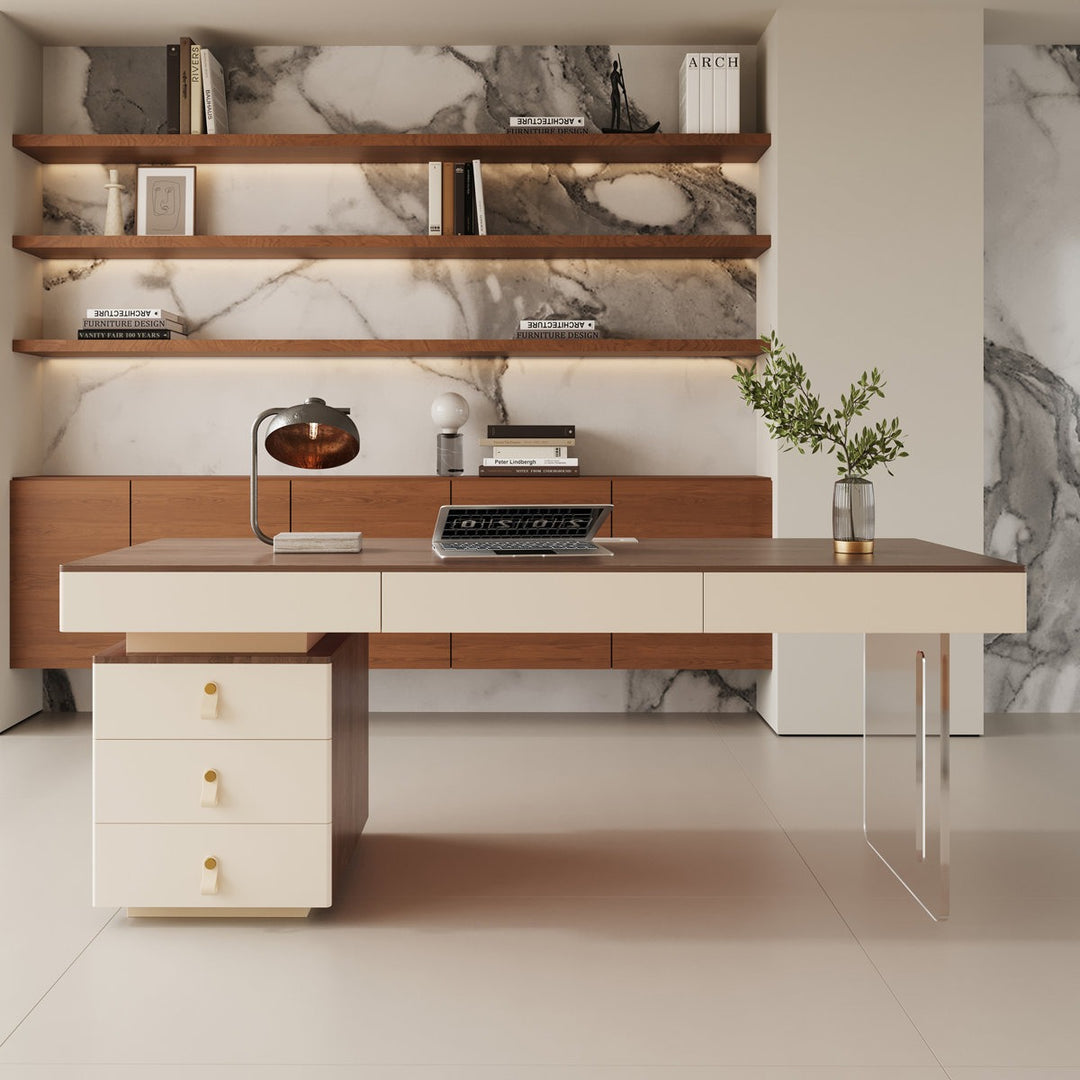 Sang Boss Table|  Brown & White