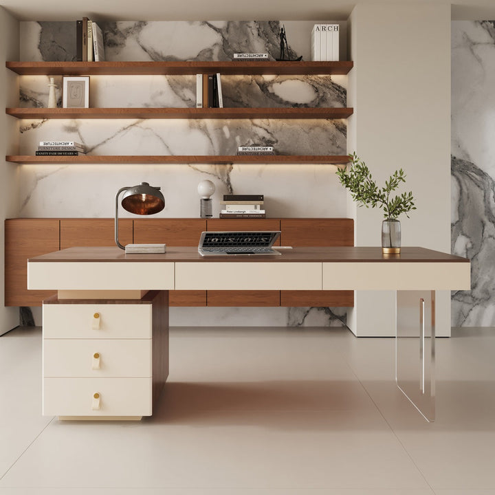 Sang Boss Table|  Brown & White