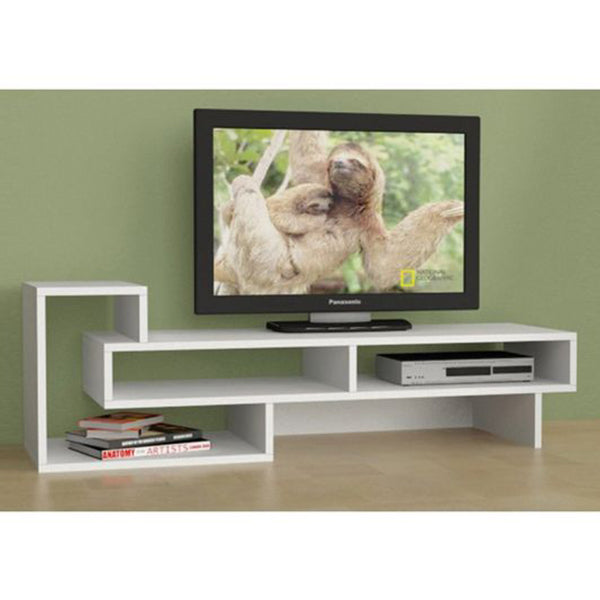 Double TV Shelves | White