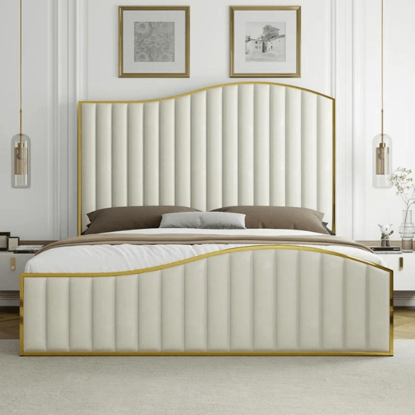 Marble Mist Bed Without Storage | King | Cream Fabric