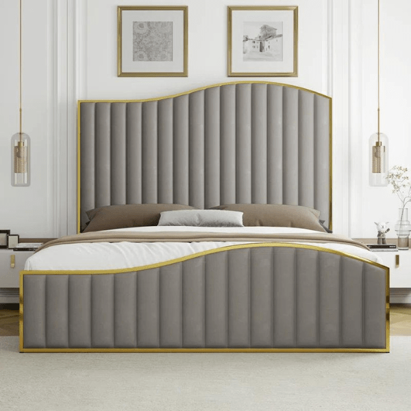 Marble Mist Bed Without Storage | King | Grey Fabric