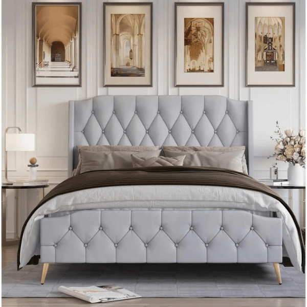 Opal Oasis Bed Without Storage | King | Grey Fabric