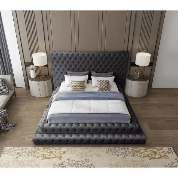 Pearl Bed Without Storage | King | Grey Fabric