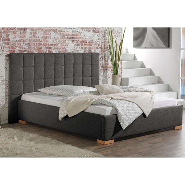 Neil Bed Without Storage  | King | Dark Grey Fabric