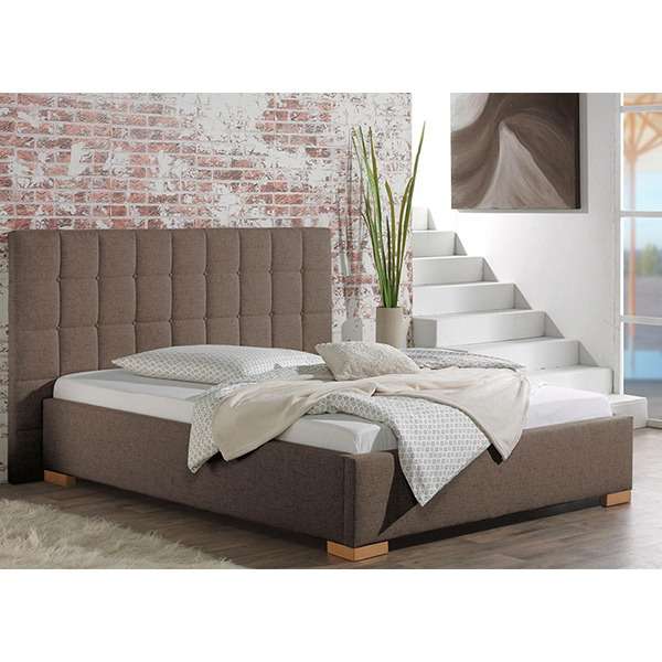 Neil Bed Without Storage | King | Brown Fabric