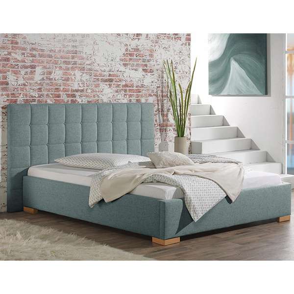 Neil Bed Without Storage | King | Blue Fabric