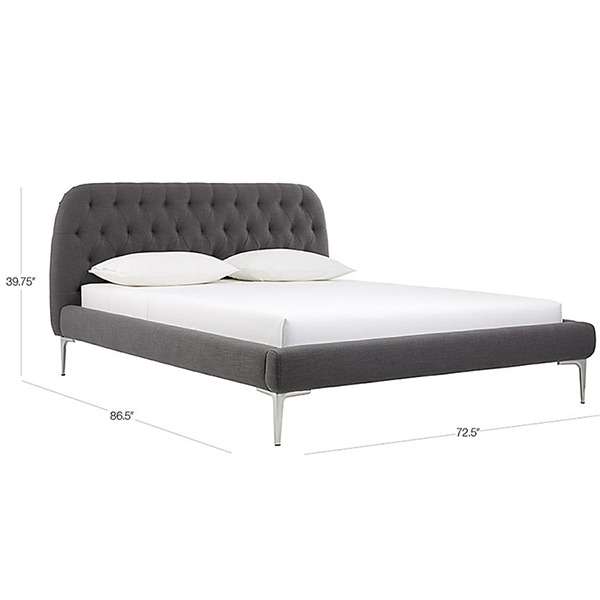 Kamari Bed Without Storage | King | Dark Grey Fabric