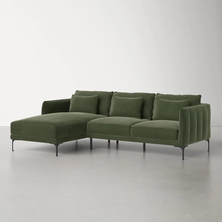 Aziel L shape Sofa | Green | Facing Left