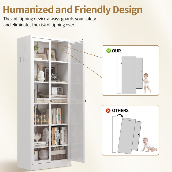 Kenta Tall Crockery Unit | White
