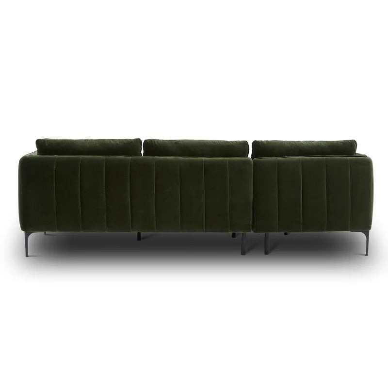 Aziel L shape Sofa | Green | Facing Left