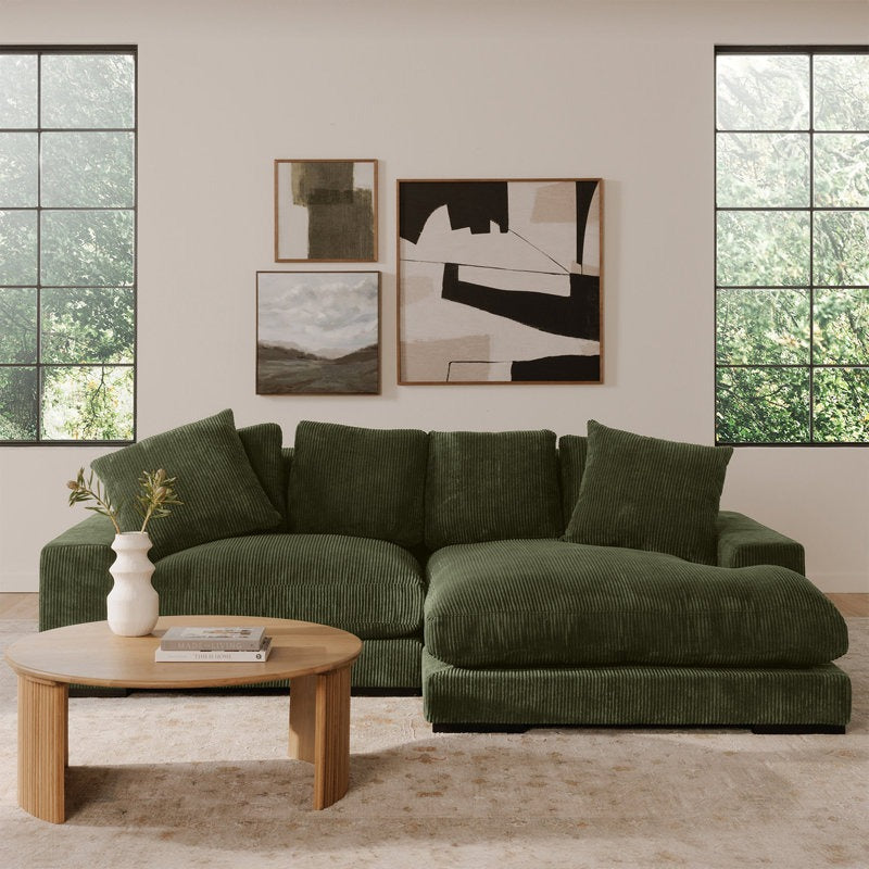 Opulence L-Shape Sofa | Green | Right Facing