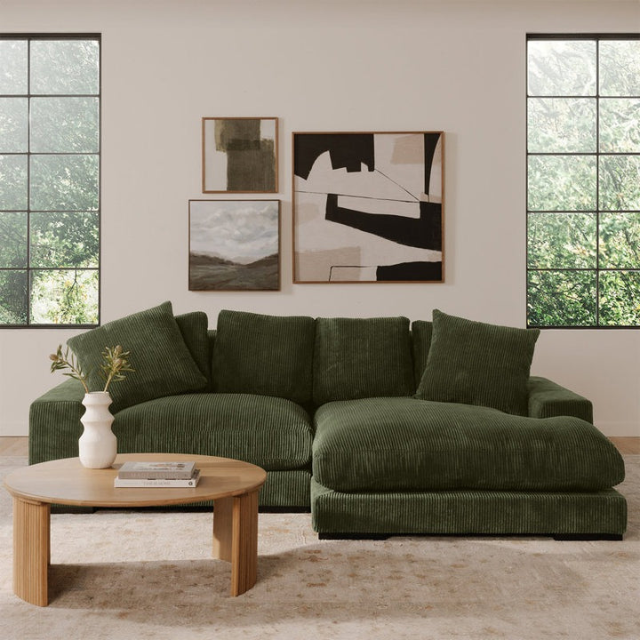 Opulence L-Shape Sofa | Green | Right Facing