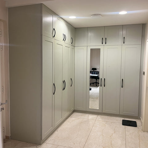 Custom modular wardrobe in white