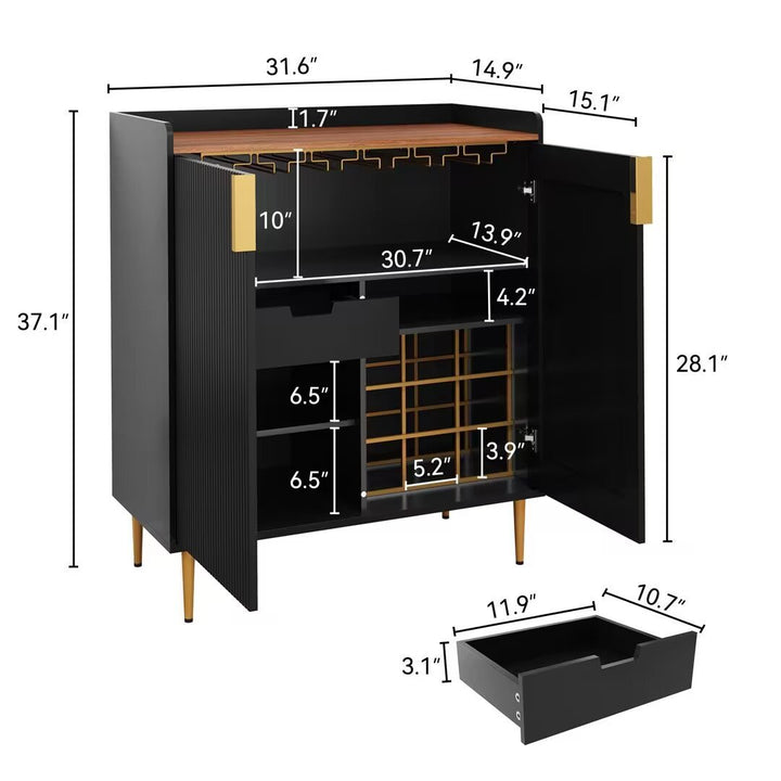 Emi Bar Cabinet | Black