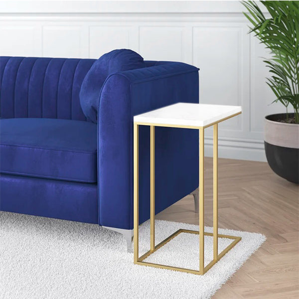 Joy End Table | Golden & White