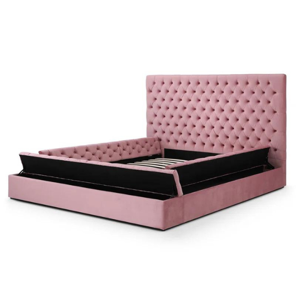 Ruby Rest Bed Without Storage | King | Pink Fabric