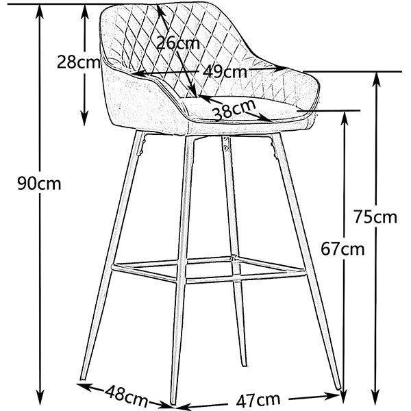 Asher Bar Stool | Orange