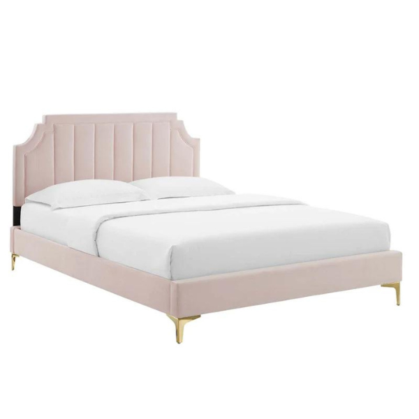 Lunar Lull Bed Without Storage | King | Pink Fabric