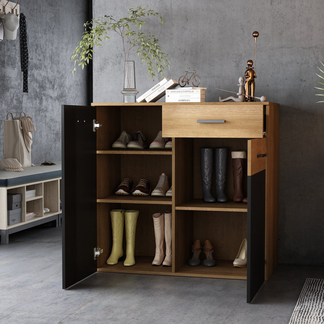Roko Shoe Rack | Black & Beige