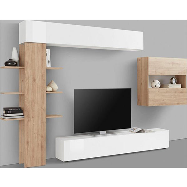 Title TV Unit Set | White & Beige