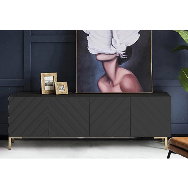 Tempered Tv Stand | Small | Black