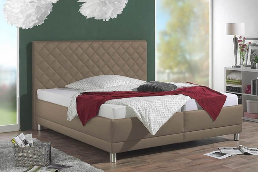 Viribus Bed Without Storage | King | Brown Leatherette