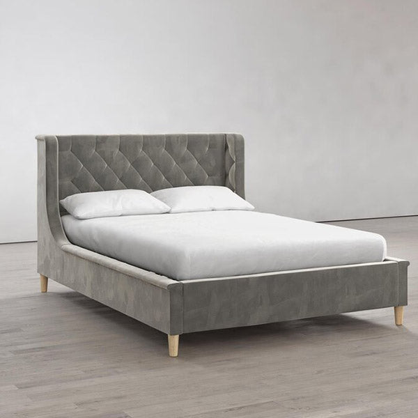 Rory Bed Without Storage | King | Grey Fabric