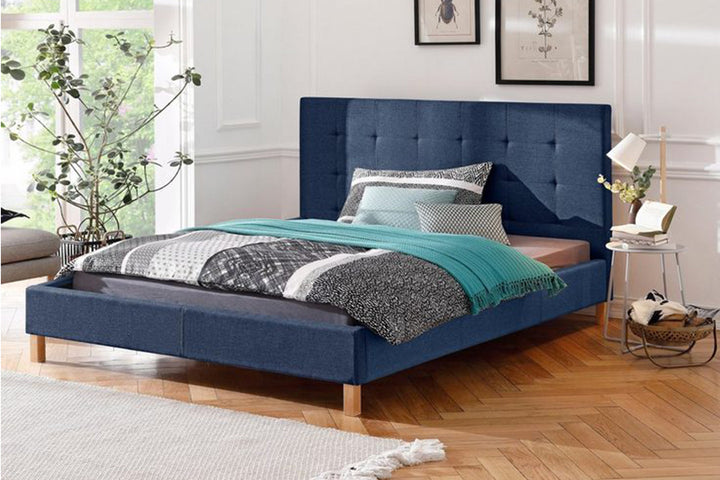 Spatium Bed Without Storage | King | Blue Fabric Upholstery