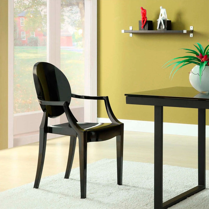 Saskia Arm Acrylic Chair | Black
