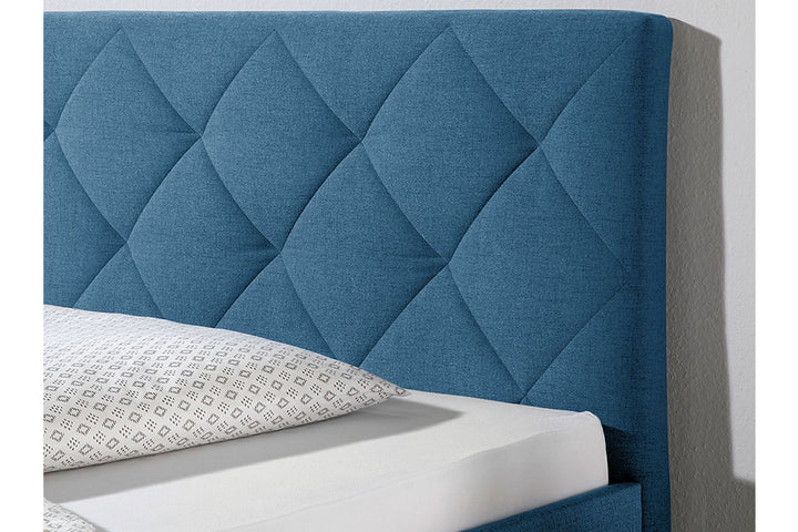 Andres Bed Without Storage | King | Blue Fabric Upholstery