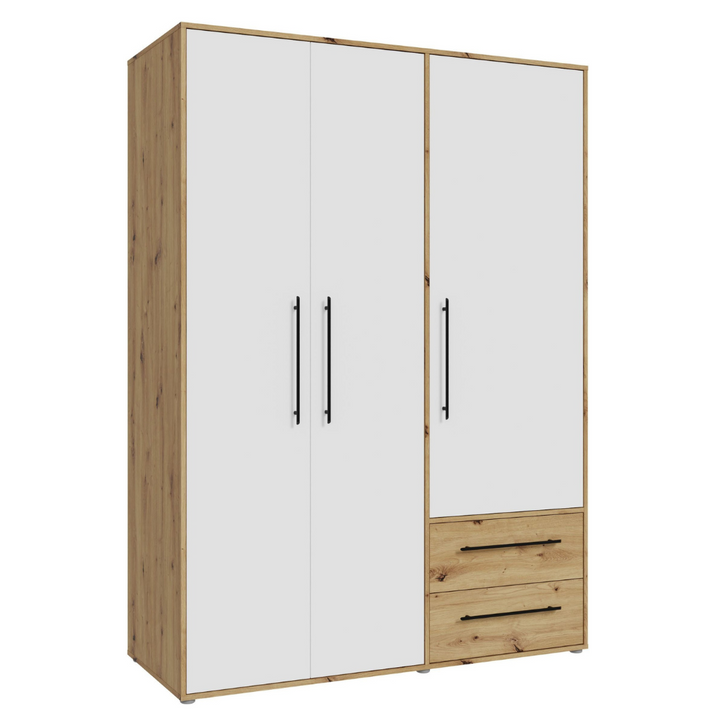 Tyun 3 Door Wardrobe | Beech/White