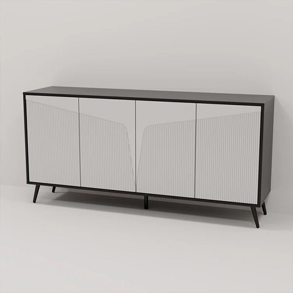 Embossed Sideboard & Cabinet | Small | White & Black