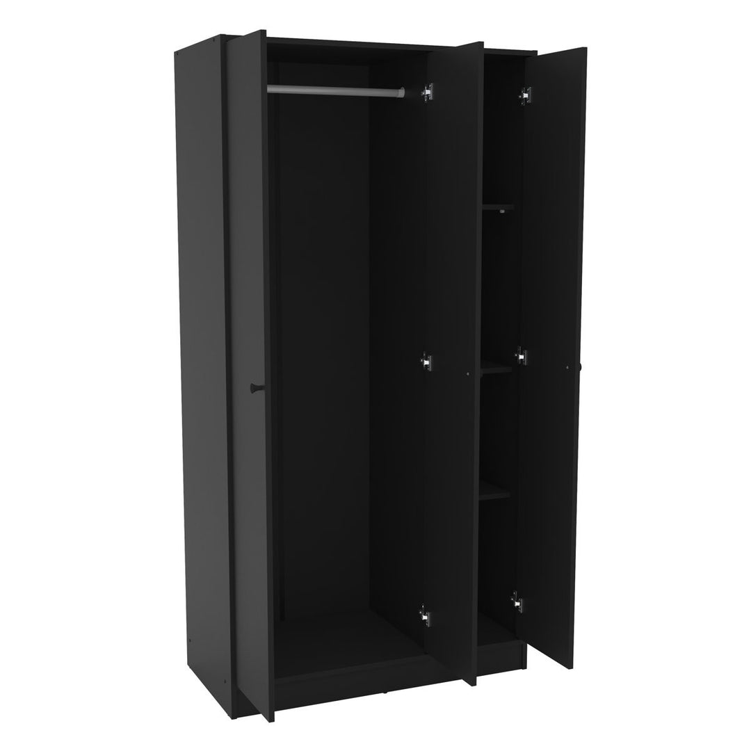 Umi  3 Door Wardrobe | Black