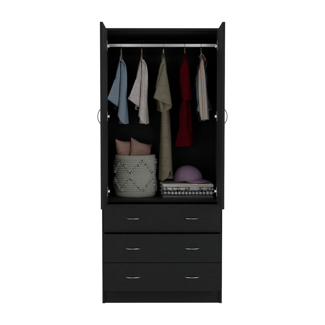 Noa 2 Door Wardrobe |Black