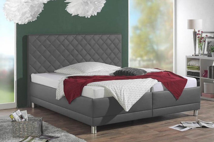 Viribus Bed Without Storage | King | Grey Leatherette