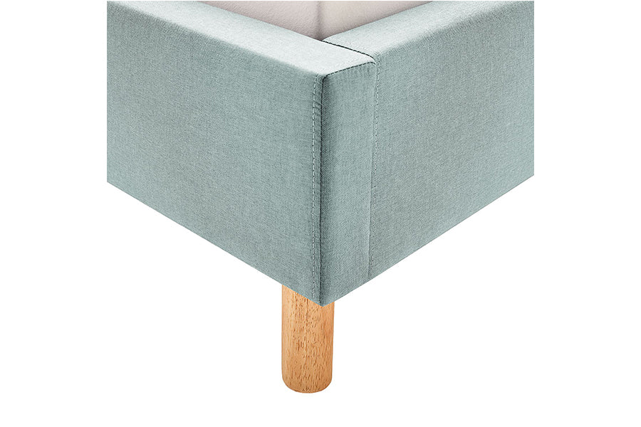 Issac Bed Without Storage | King | Pastel Blue Leatherette