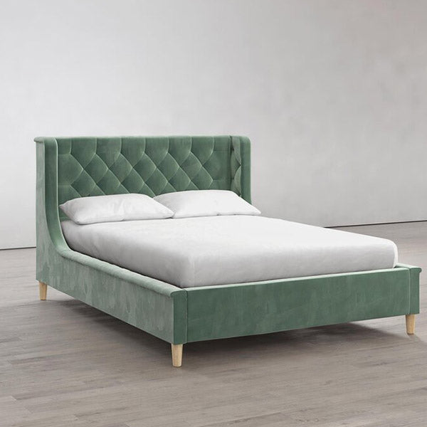 Rory Bed Without Storage | King | Green Fabric