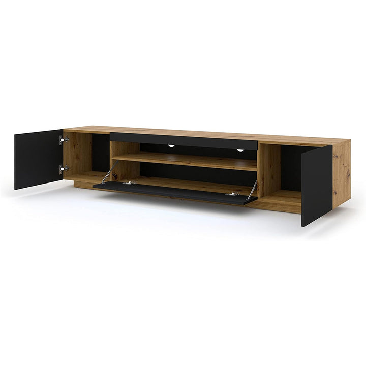 Nav Tv Stand | Large | Beech & Black Matte