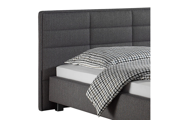 Case Bed Without Storage | King | Grey Fabric Upholstery