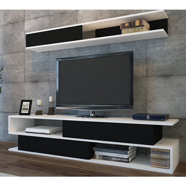 2 Part TV Stand | White & Black