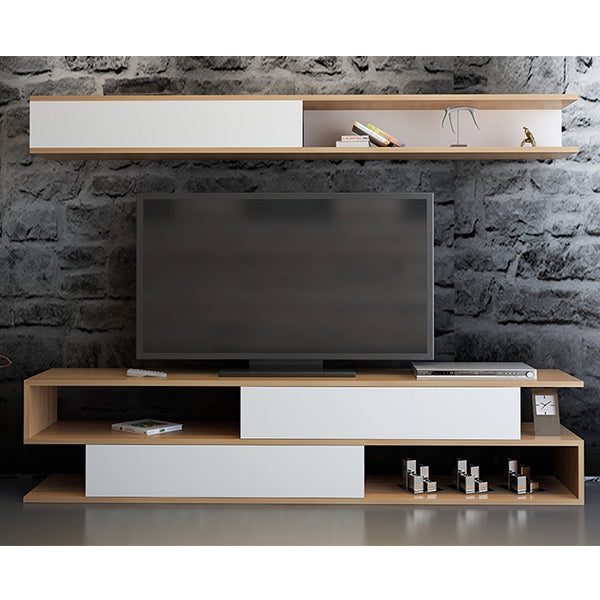 2 Part TV Stand | White & Beige