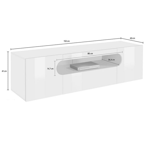 Abstract TV Stand | Small | White