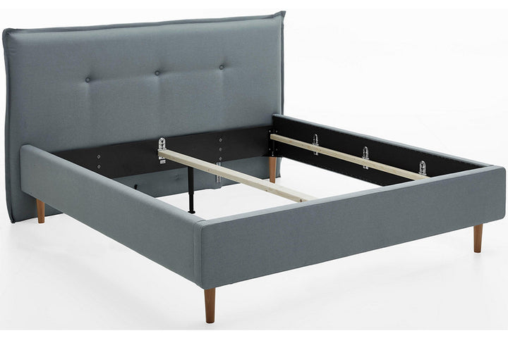 Devon Bed Without Storage | King | Grey Fabric Upholstery