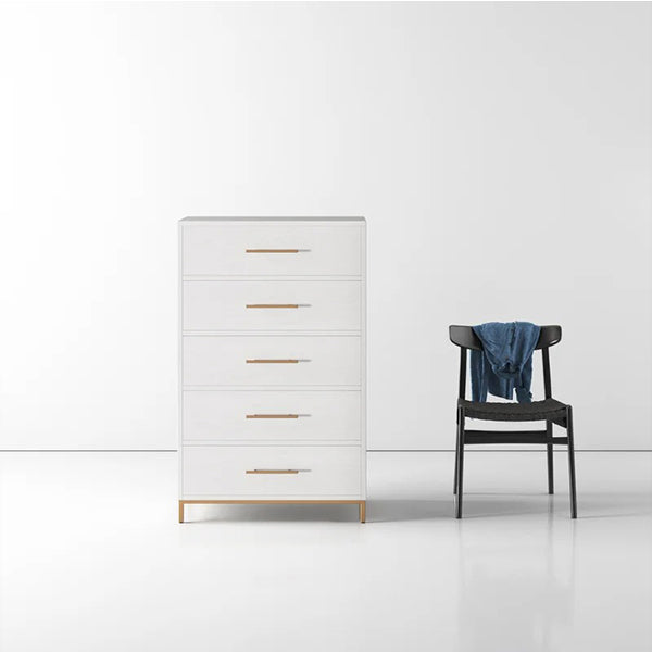 Cosmo Chest Of 5 Drawers | White Matte