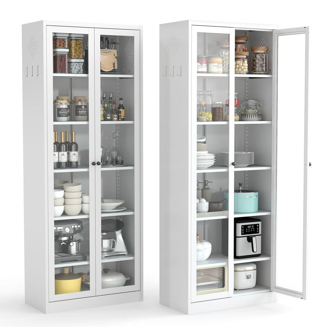 Kenta Tall Crockery Unit | White