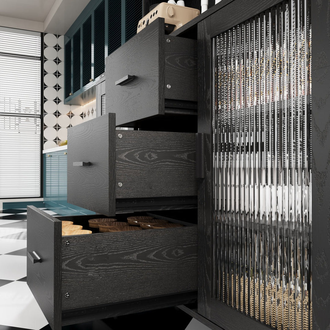 Reo Tall Crockery Unit | Black