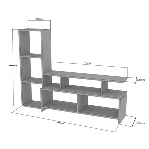 L Shape TV Shelves | White