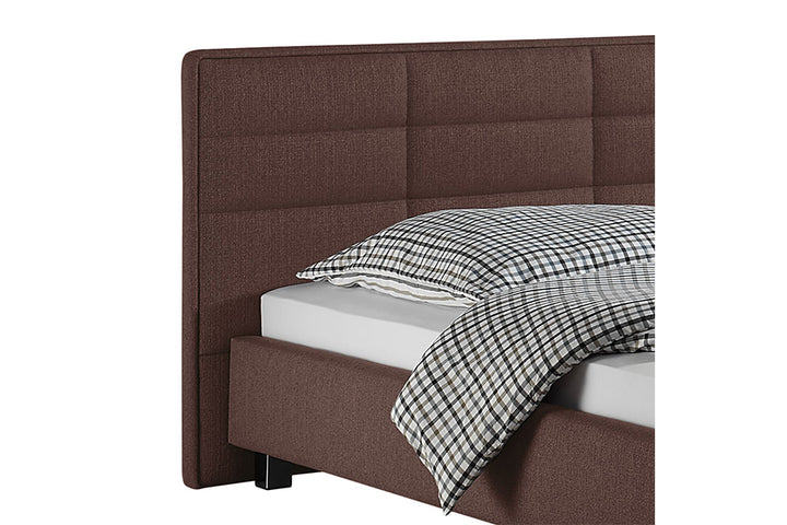 Case Bed Without Storage | King | Brown Fabric Upholstery