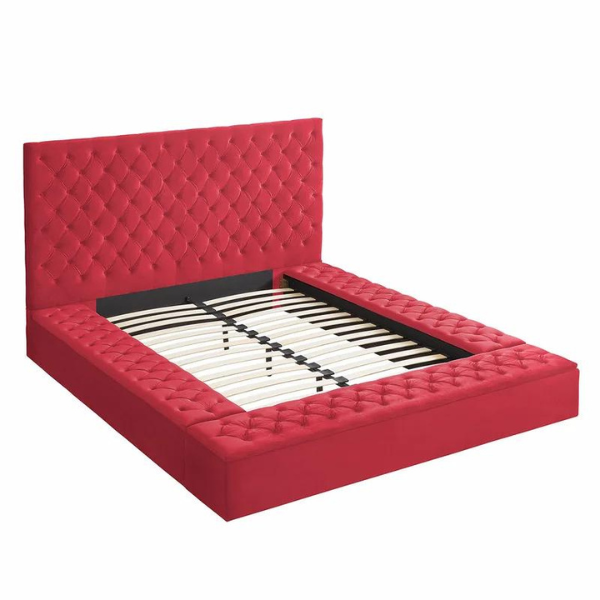 Ruby Rest Bed Without Storage | King | Red Fabric