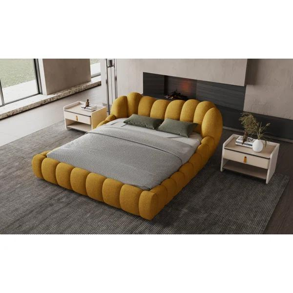 Vivid Bed Without Storage | King | Orange Fabric Upholstery